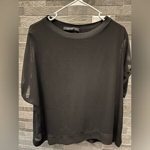 Zara Black Sheer Blouse